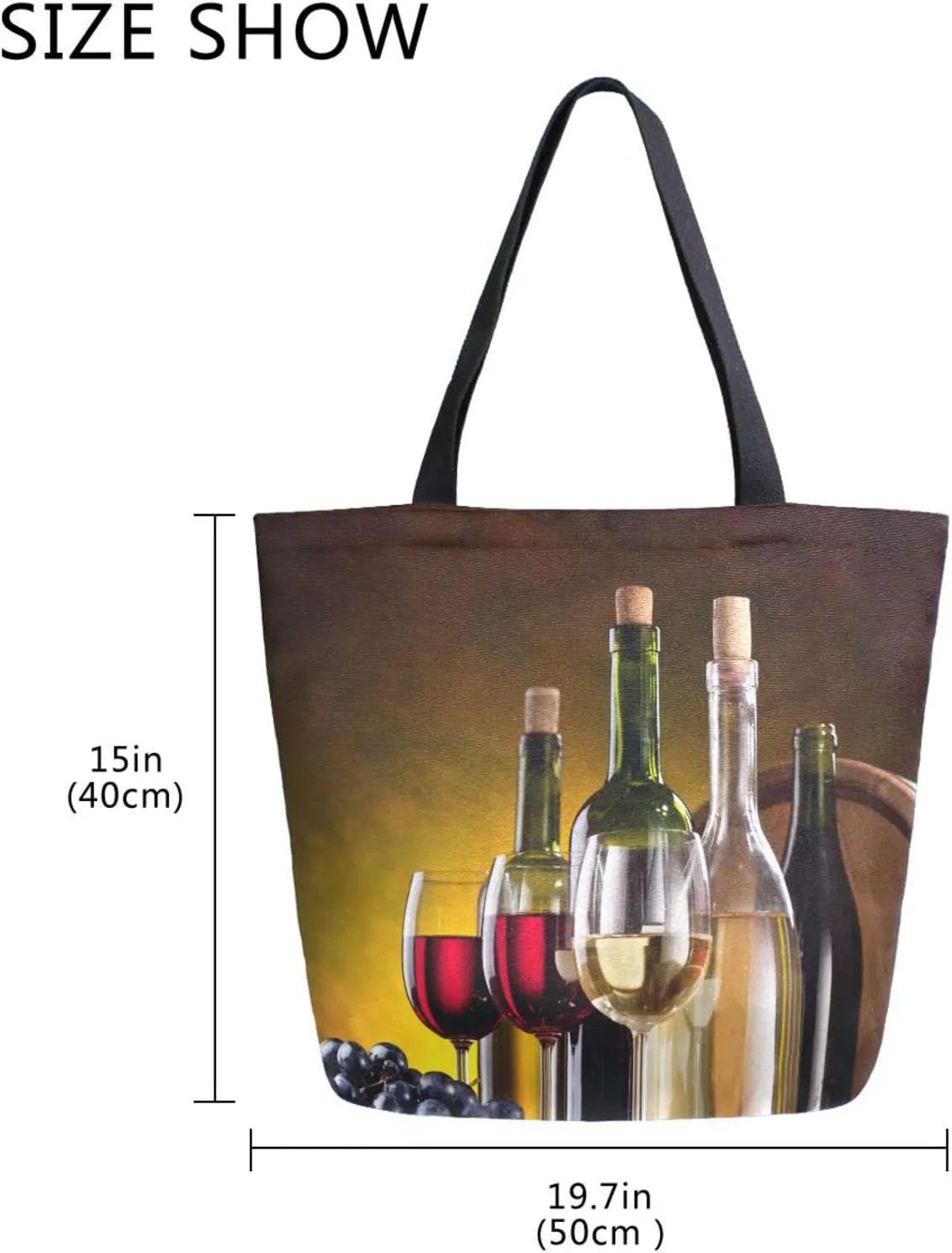 Oyihfvs Canvas Tote Grocery Bag, Women Large Shoulder Bag, Reusable Grocery Handbag