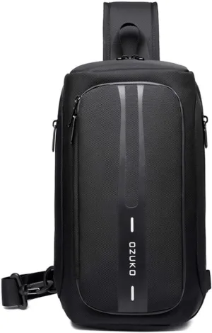 OZUKO Men Chest Crossbody Bags Waterproof Sports Shoulder Fashion Usb Multifunctional Sling Bag