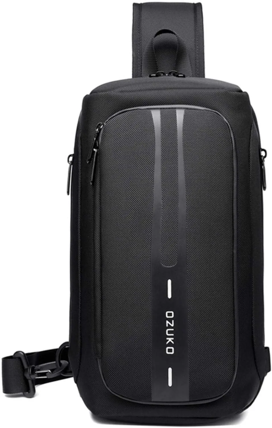 OZUKO Men Chest Crossbody Bags Waterproof Sports Shoulder Fashion Usb Multifunctional Sling Bag