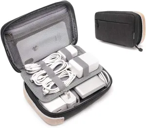 pack all Electronic Organizer, Cable Organizer Bag, Cord Travel Organizer for Cables, Chargers, Phones, USB cords, SD Cards (Black)