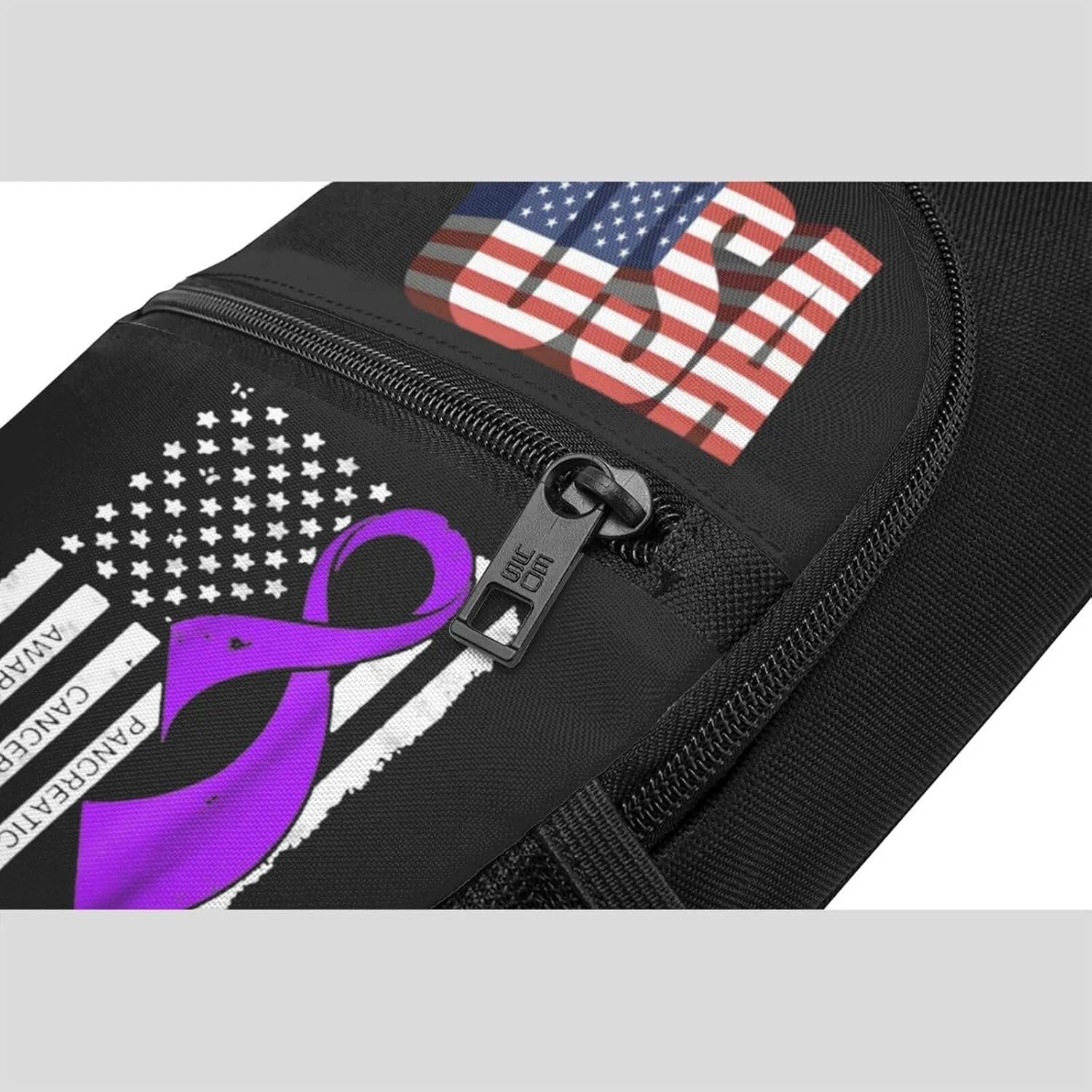 Pancreatic Cancer Awareness Flag，Fashion One-Shoulder Bag，Anti-Theft Crossbody Shoulder Chest Bag