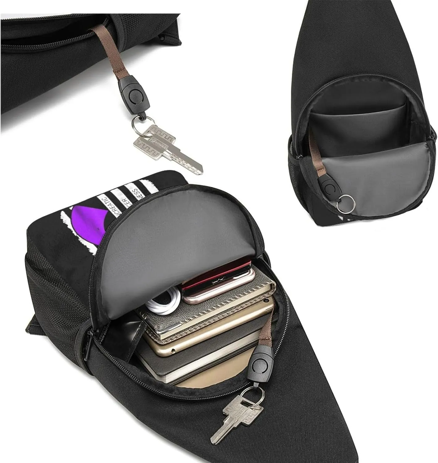 Pancreatic Cancer Awareness Flag，Fashion One-Shoulder Bag，Anti-Theft Crossbody Shoulder Chest Bag
