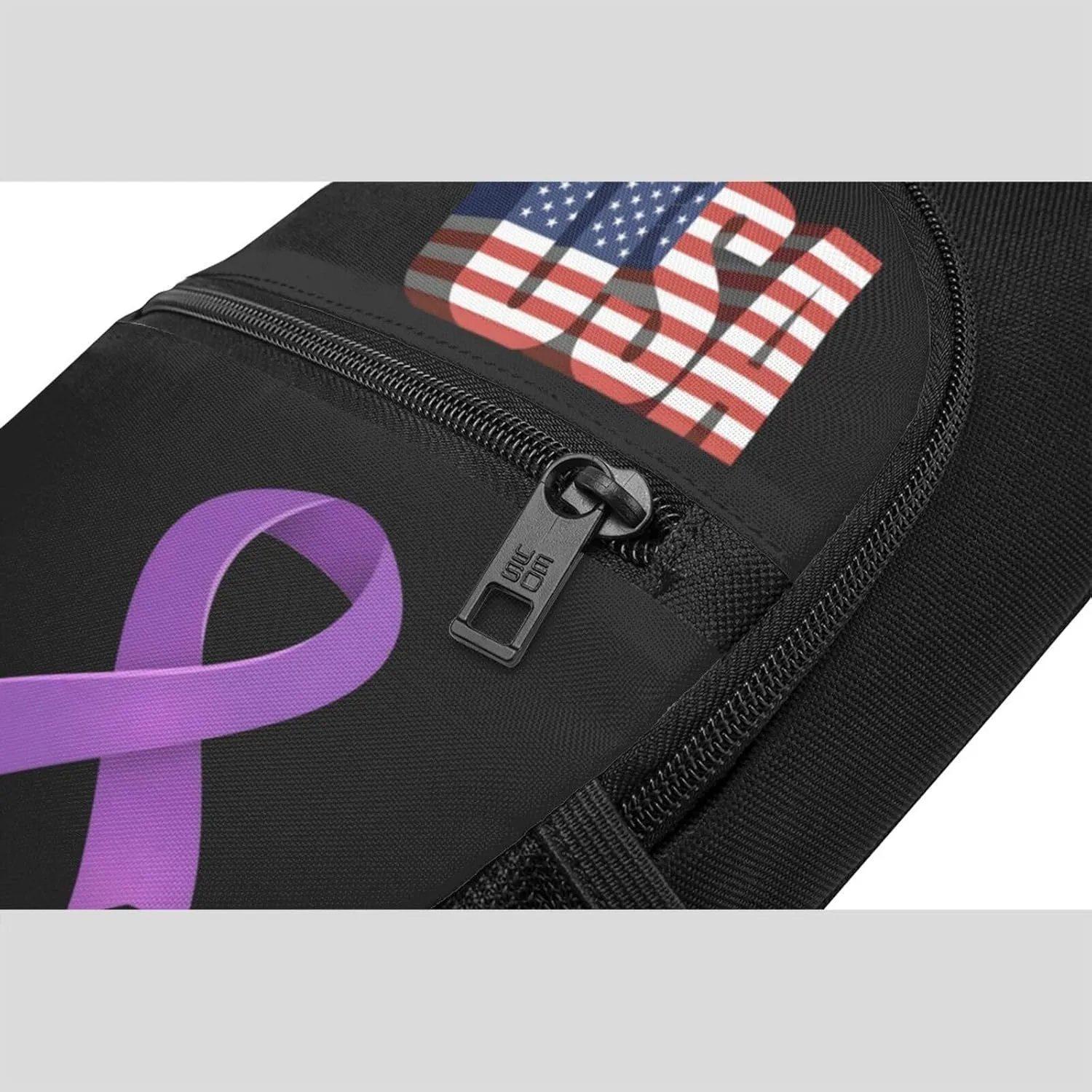 Pancreatic Cancer Awareness Purple Ribbon，Fashion One-Shoulder Bag，Anti-Theft Crossbody Shoulder Chest Bag