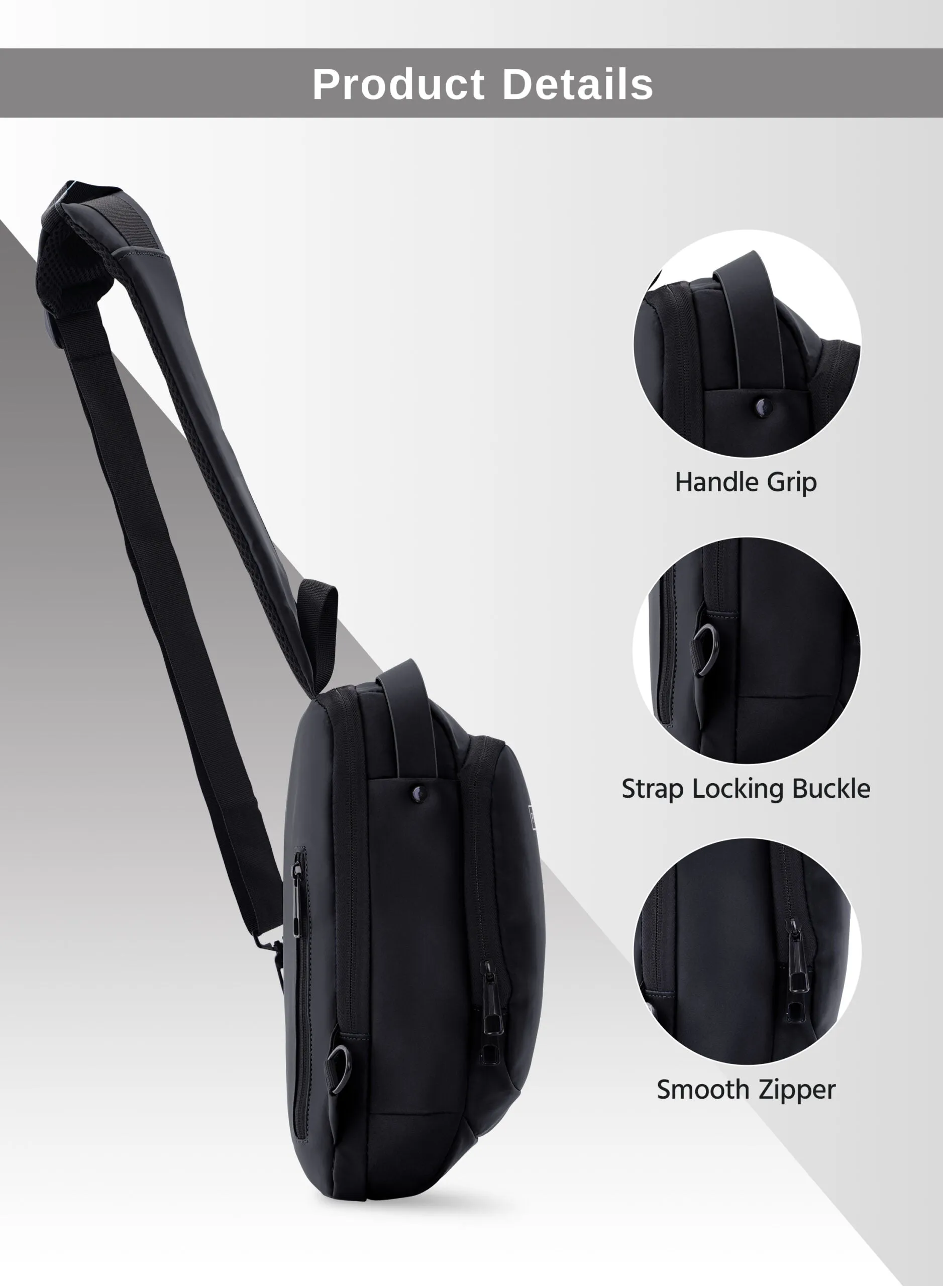 Parajohn Anti theft Crossbody Sling bag,Shoulder Backpack,Lightweight Chest Daypack with USB Charging Port