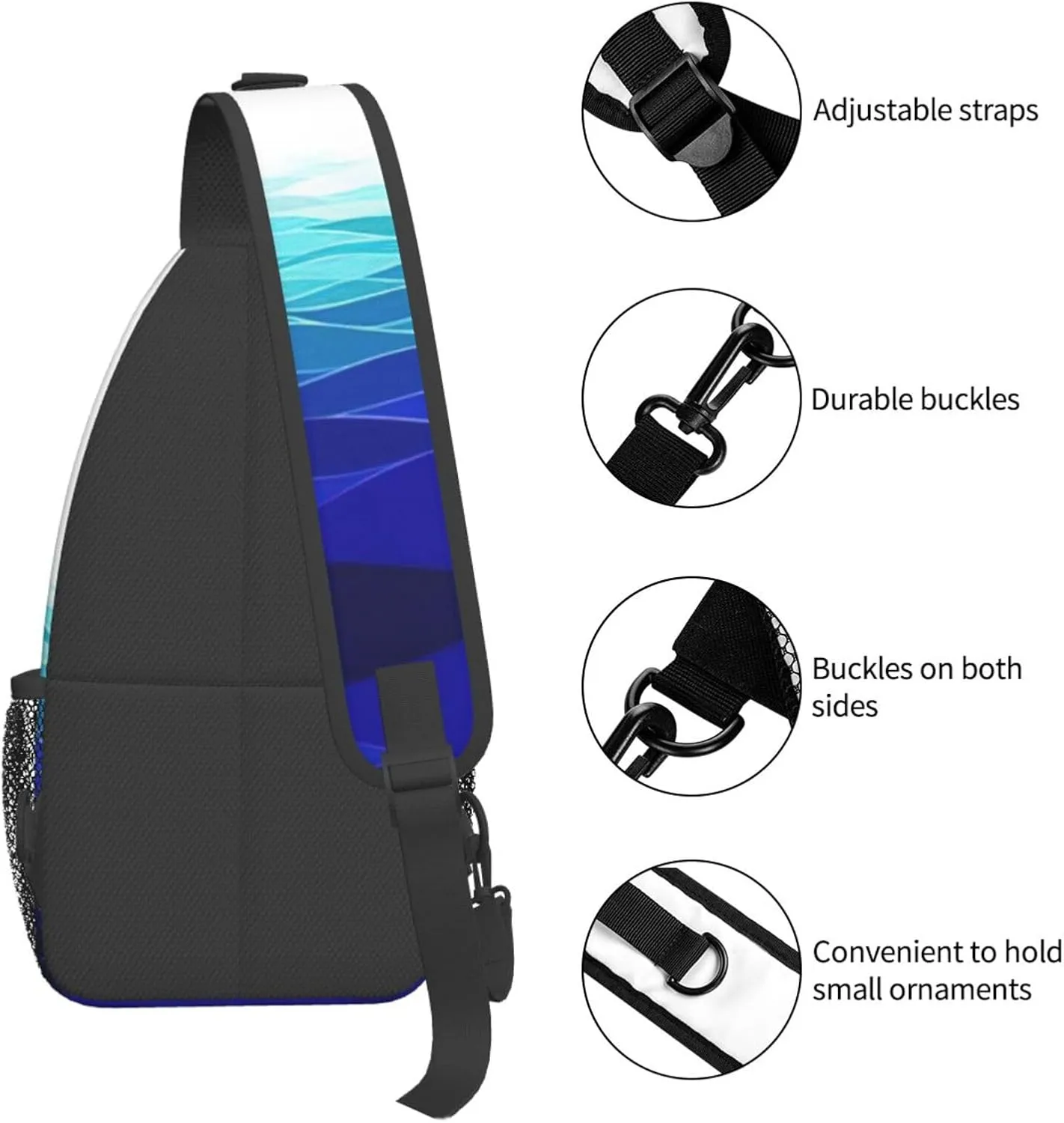Parrots On Branches Print Crossbody Sling Backpack Sling Bag Travel Hiking Chest Bag Daypack