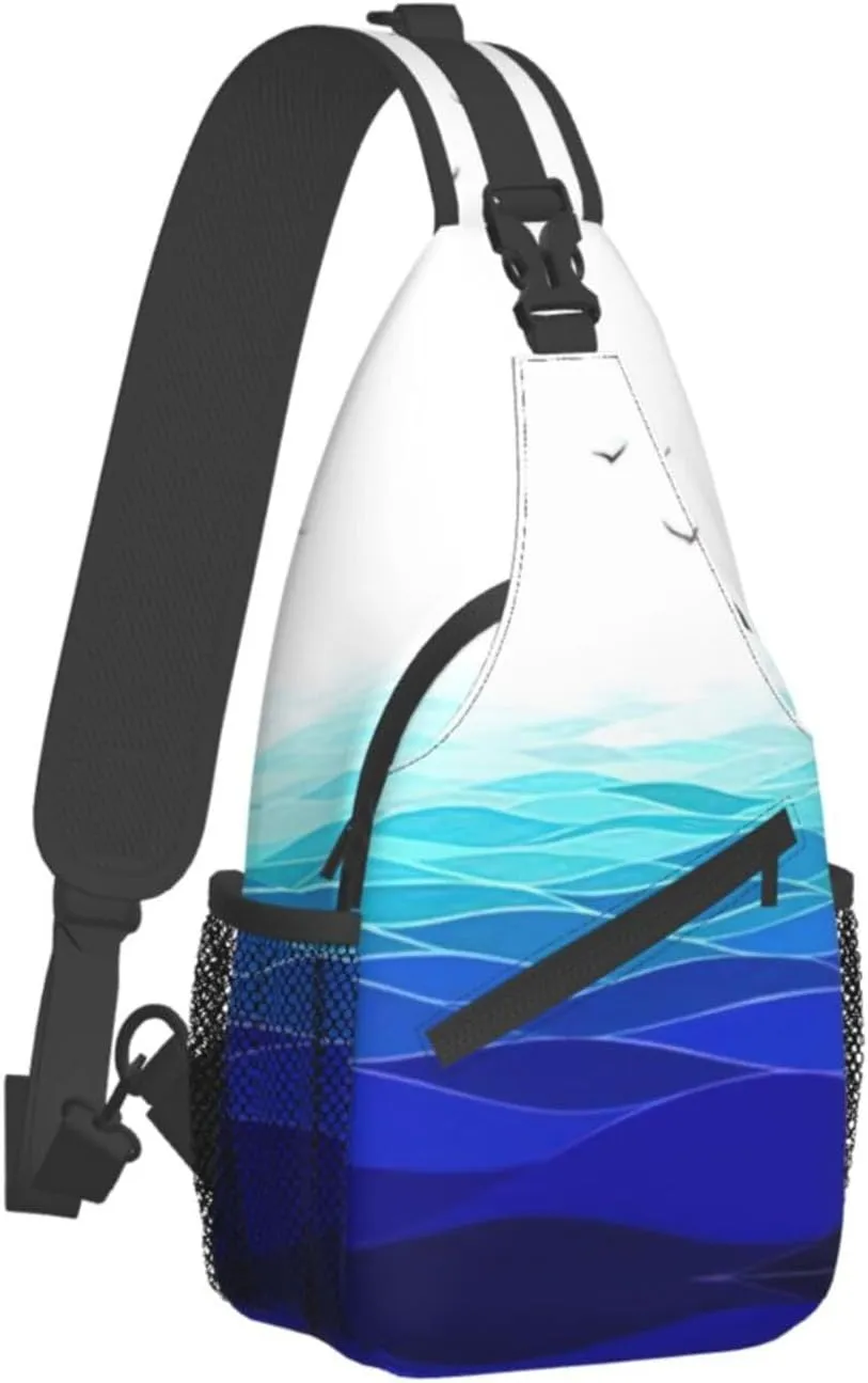 Parrots On Branches Print Crossbody Sling Backpack Sling Bag Travel Hiking Chest Bag Daypack