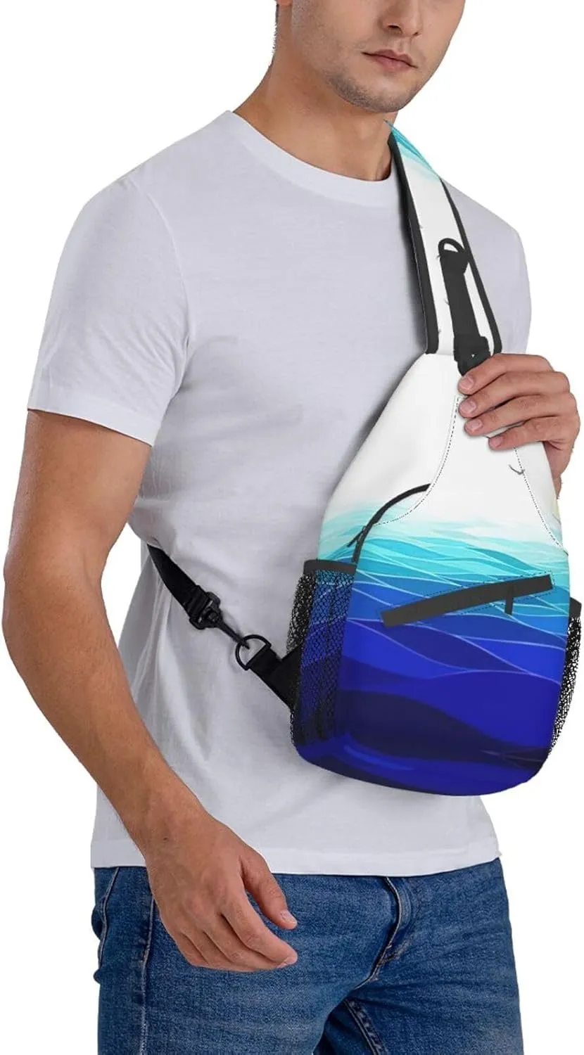 Parrots On Branches Print Crossbody Sling Backpack Sling Bag Travel Hiking Chest Bag Daypack