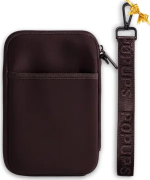 Passport Travel Wallet for Women - Large Multiple Document Organizer and Holder with Wristlet - Espresso