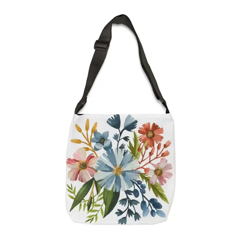 Pastel Flowers Aop Tote Bag with Adjustable Straps