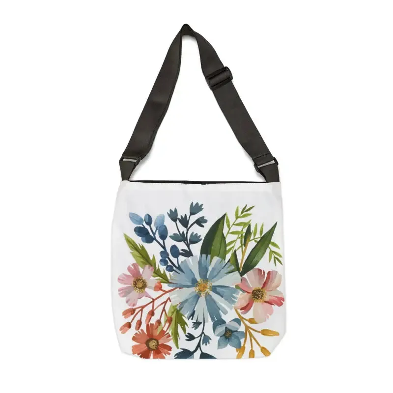 Pastel Flowers Aop Tote Bag with Adjustable Straps