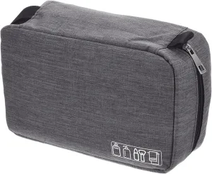 PATIKIL Travel Toiletry Bag, Portable Makeup Organizer Waterproof Toiletry Bag with Hanging Hook for Men and Women, Gray