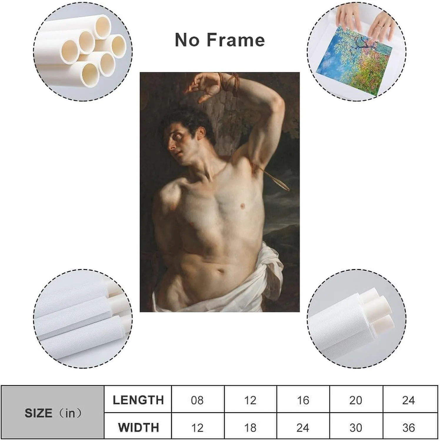 Paul Delaroche-Saint Sebastian Posters Art Print Wall Photo Paint Poster Hanging Picture Family Bedroom Decor 16x24inch(40x60cm)