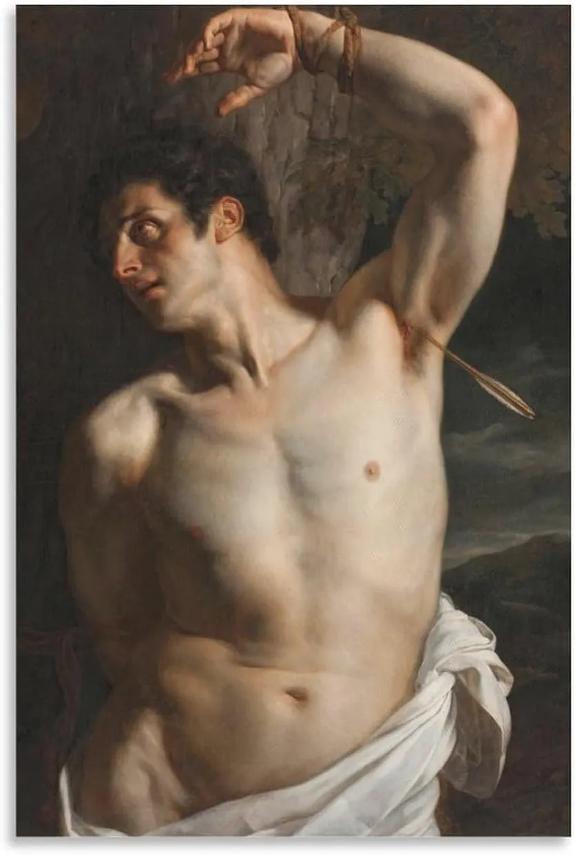 Paul Delaroche-Saint Sebastian Posters Art Print Wall Photo Paint Poster Hanging Picture Family Bedroom Decor 16x24inch(40x60cm)