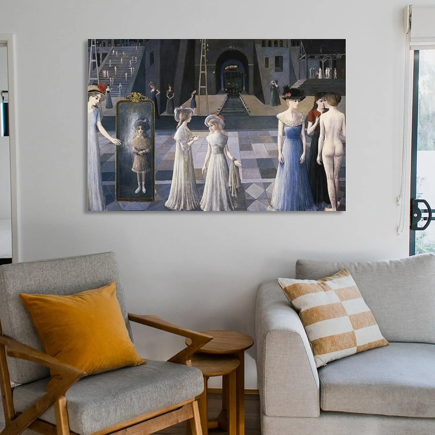 Paul Delvaux Poster Symbolist Painter Surrealist Painter (12) Gifts Canvas Painting Poster Wall Art Decorative Picture Prints Modern Decor Framed-unframed 16x24inch(40x60cm)