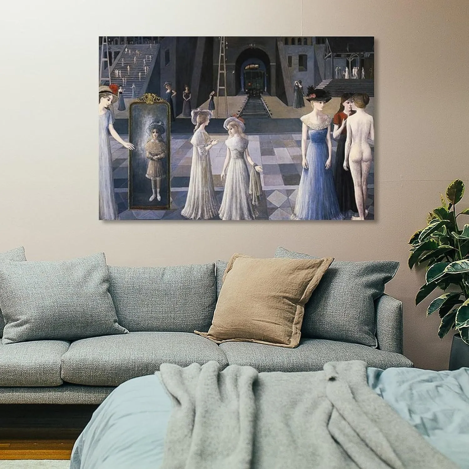 Paul Delvaux Poster Symbolist Painter Surrealist Painter (12) Gifts Canvas Painting Poster Wall Art Decorative Picture Prints Modern Decor Framed-unframed 16x24inch(40x60cm)