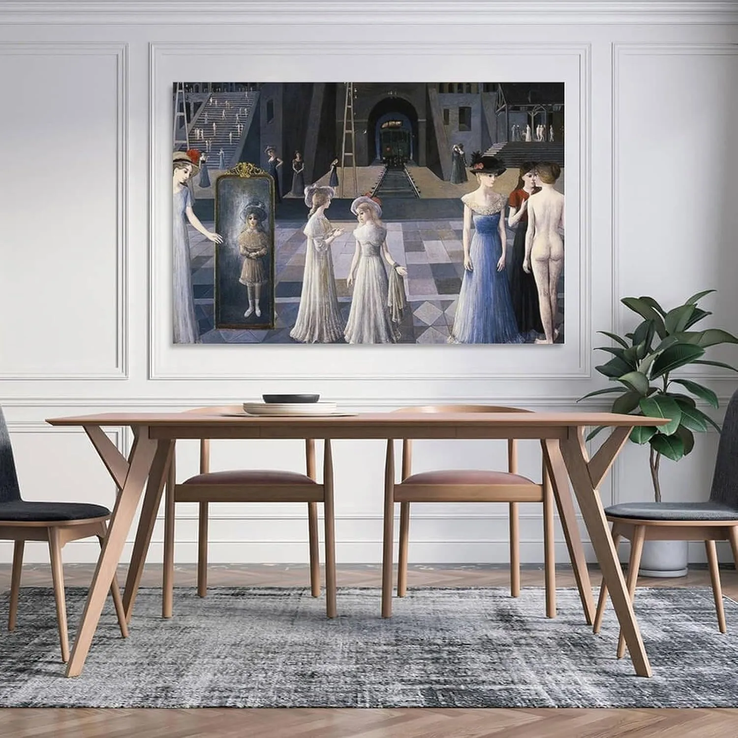 Paul Delvaux Poster Symbolist Painter Surrealist Painter (12) Gifts Canvas Painting Poster Wall Art Decorative Picture Prints Modern Decor Framed-unframed 16x24inch(40x60cm)