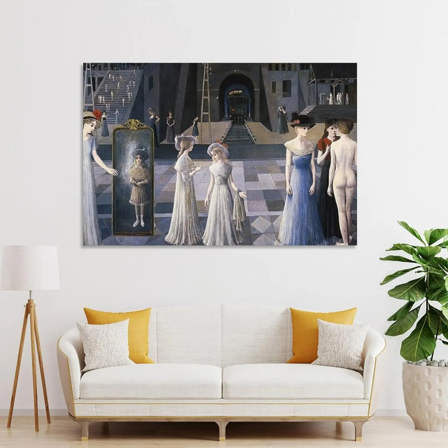 Paul Delvaux Poster Symbolist Painter Surrealist Painter (12) Gifts Canvas Painting Poster Wall Art Decorative Picture Prints Modern Decor Framed-unframed 16x24inch(40x60cm)