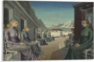 Paul Delvaux Poster Symbolist Painter Surrealist Painter (42) Canvas Wall Art Prints Poster Gifts Photo Picture Painting Posters Room Decor Home Decorative 08x12inch(20x30cm)