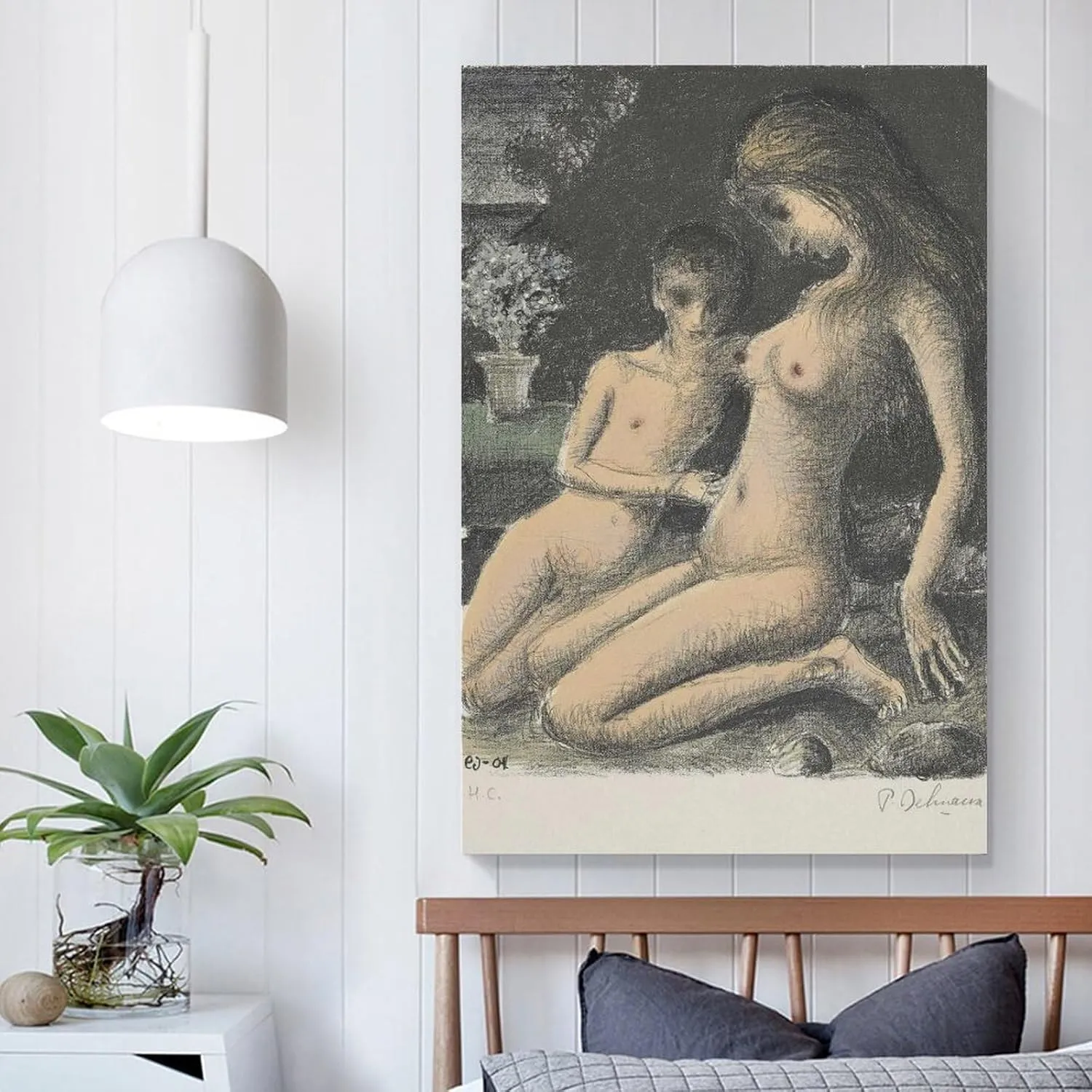 Paul Delvaux Posters Print BLUE AZALEA Canvas Wall Art Poster Decorative Bedroom Modern Home Print Picture Artworks Posters 12x18inch(30x45cm)