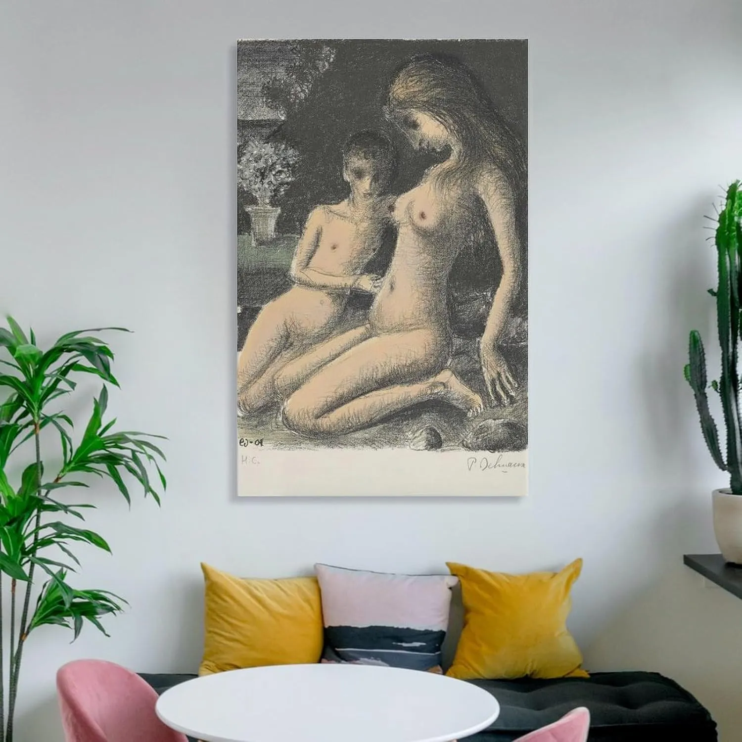 Paul Delvaux Posters Print BLUE AZALEA Canvas Wall Art Poster Decorative Bedroom Modern Home Print Picture Artworks Posters 12x18inch(30x45cm)