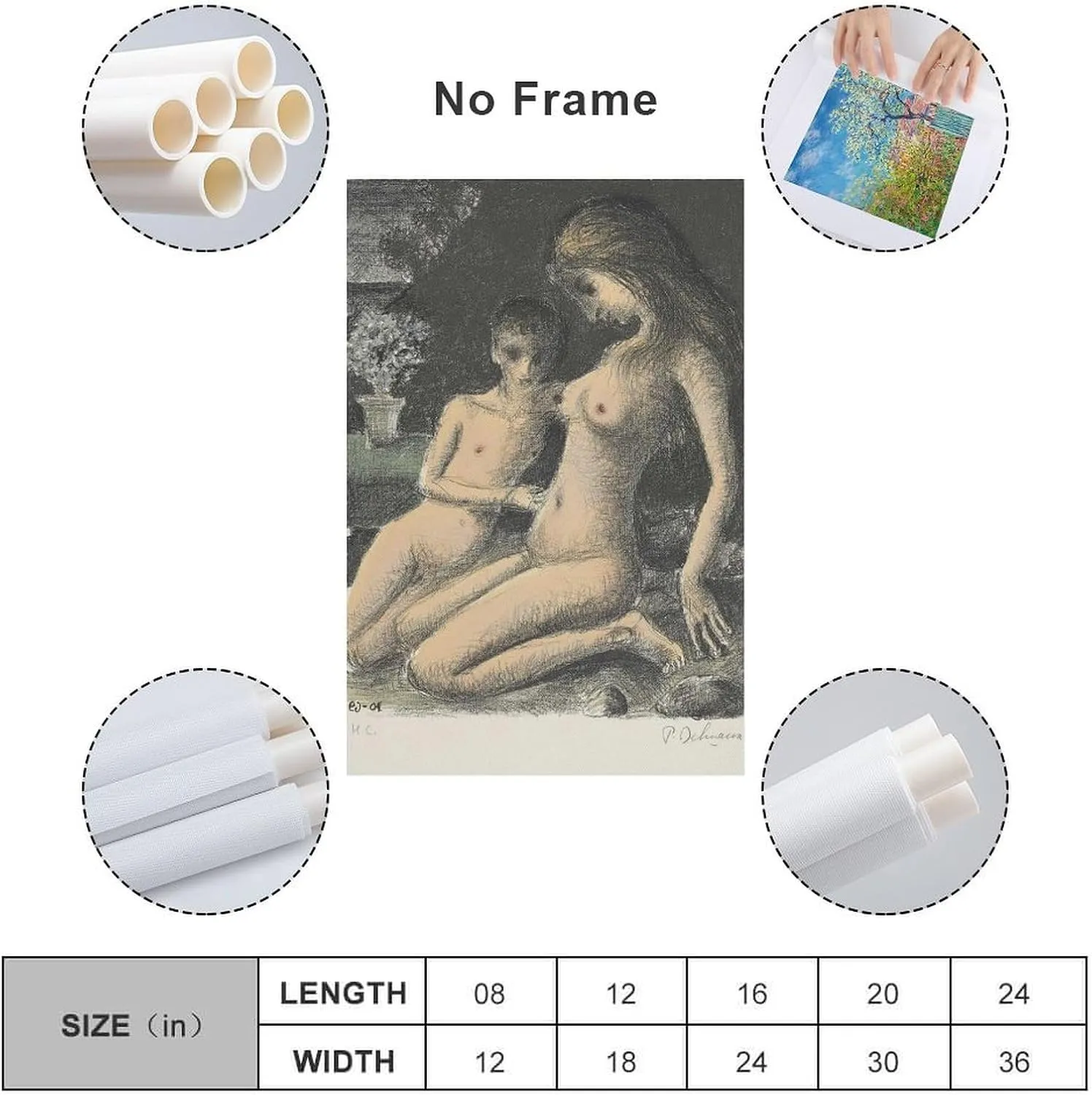 Paul Delvaux Posters Print BLUE AZALEA Canvas Wall Art Poster Decorative Bedroom Modern Home Print Picture Artworks Posters 12x18inch(30x45cm)