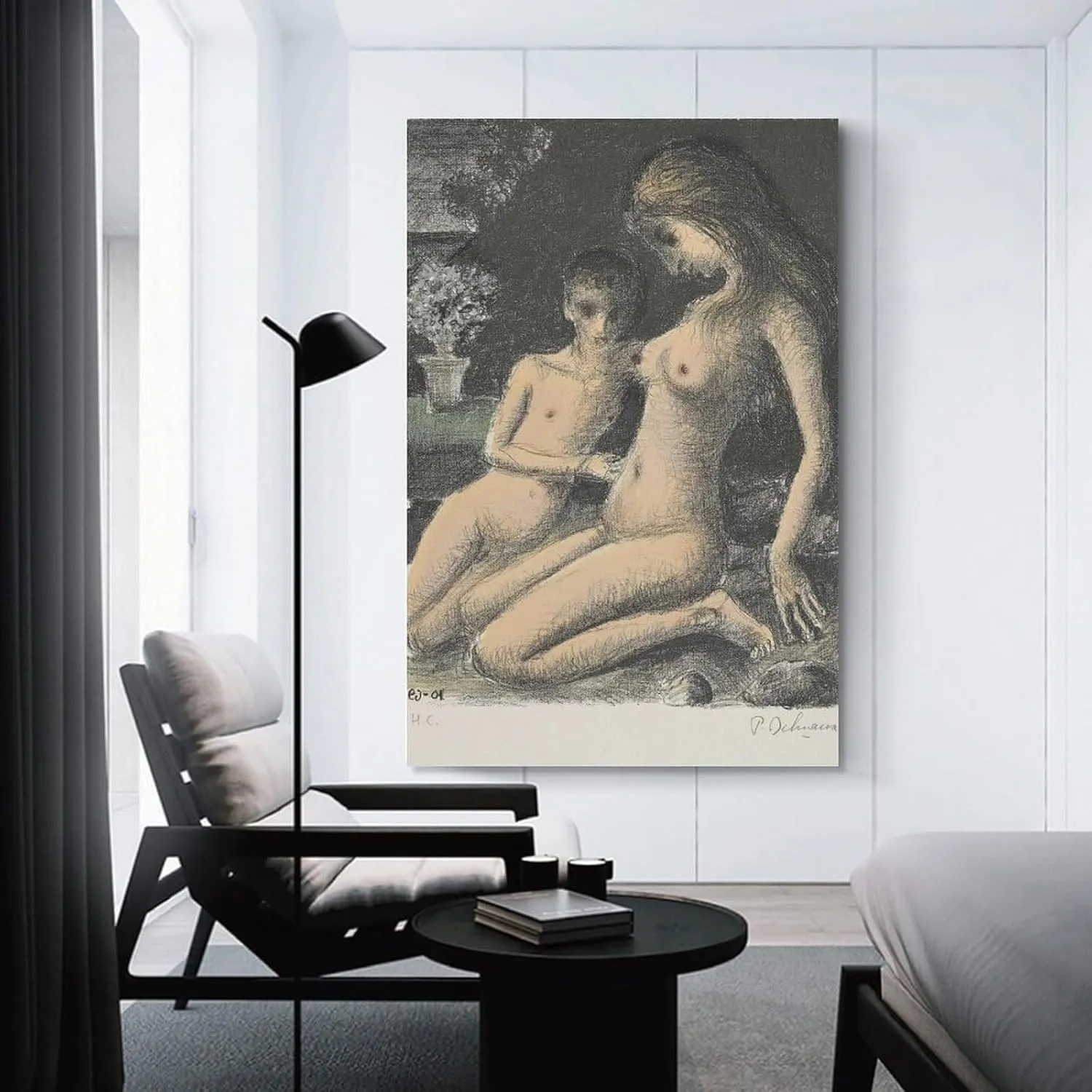 Paul Delvaux Posters Print BLUE AZALEA Canvas Wall Art Poster Decorative Bedroom Modern Home Print Picture Artworks Posters 12x18inch(30x45cm)