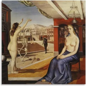 Paul Delvaux Posters Print Call Room Aesthetic Poster Print Art Wall Painting Canvas Posters Gifts Modern Bedroom Decor 16x16inch(40x40cm)