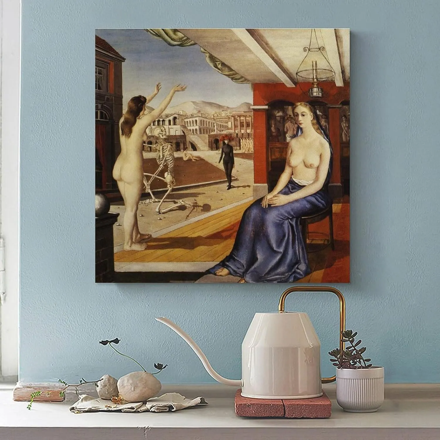 Paul Delvaux Posters Print Call Room Aesthetic Poster Print Art Wall Painting Canvas Posters Gifts Modern Bedroom Decor 16x16inch(40x40cm)