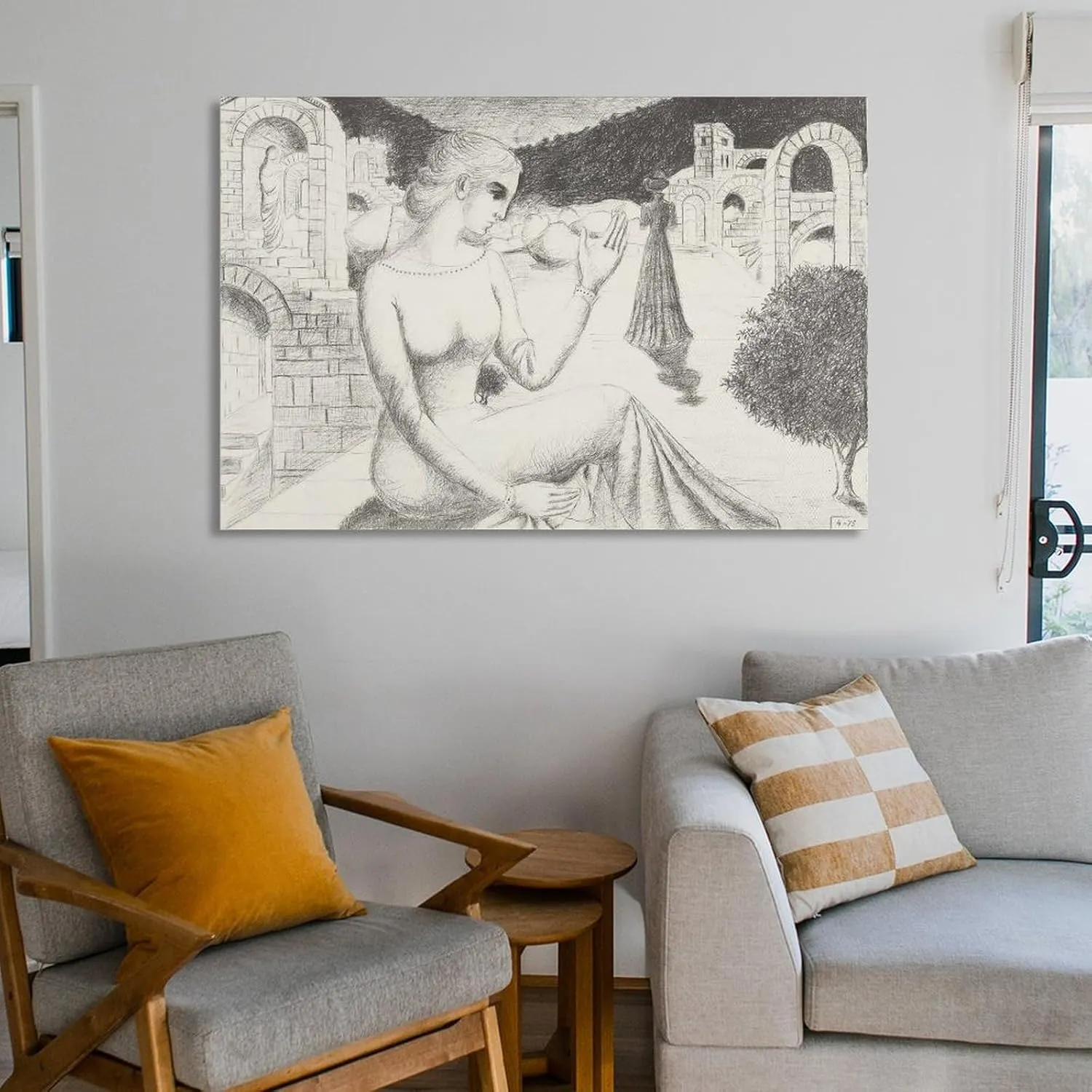 Paul Delvaux Posters Print PAiOLIVE Wall Art Picture Painting Poster Canvas Print Posters Artworks Bedroom Living Room Decor 12x18inch(30x45cm)