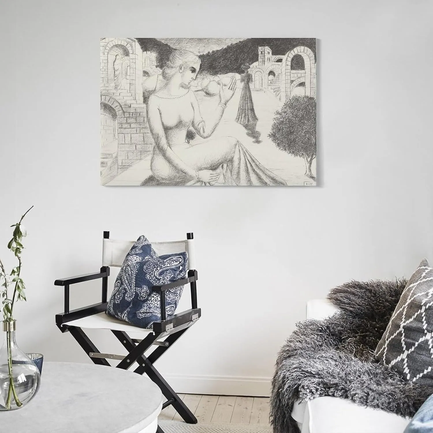 Paul Delvaux Posters Print PAiOLIVE Wall Art Picture Painting Poster Canvas Print Posters Artworks Bedroom Living Room Decor 12x18inch(30x45cm)