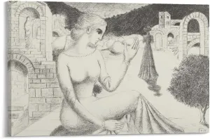 Paul Delvaux Posters Print PAiOLIVE Wall Art Picture Painting Poster Canvas Print Posters Artworks Bedroom Living Room Decor 12x18inch(30x45cm)