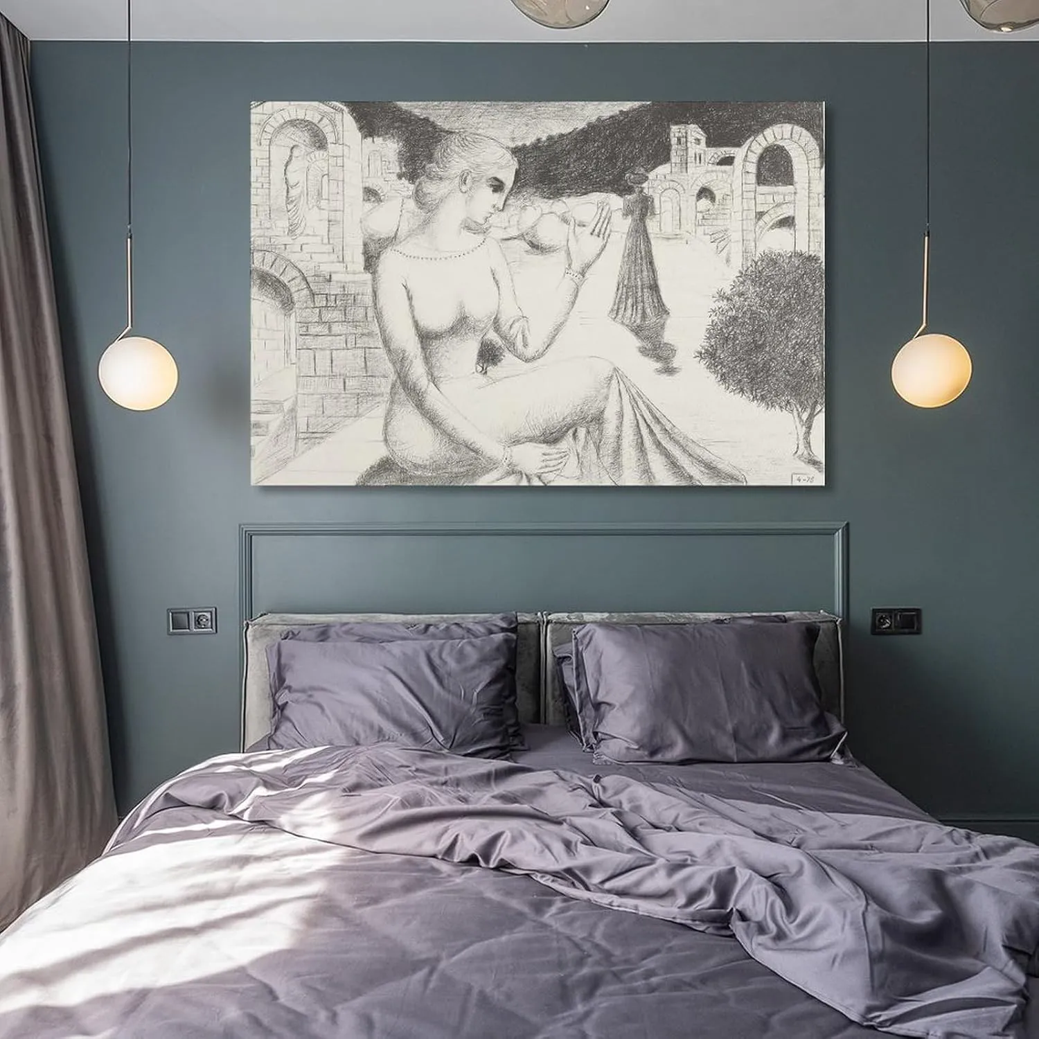 Paul Delvaux Posters Print PAiOLIVE Wall Art Picture Painting Poster Canvas Print Posters Artworks Bedroom Living Room Decor 12x18inch(30x45cm)