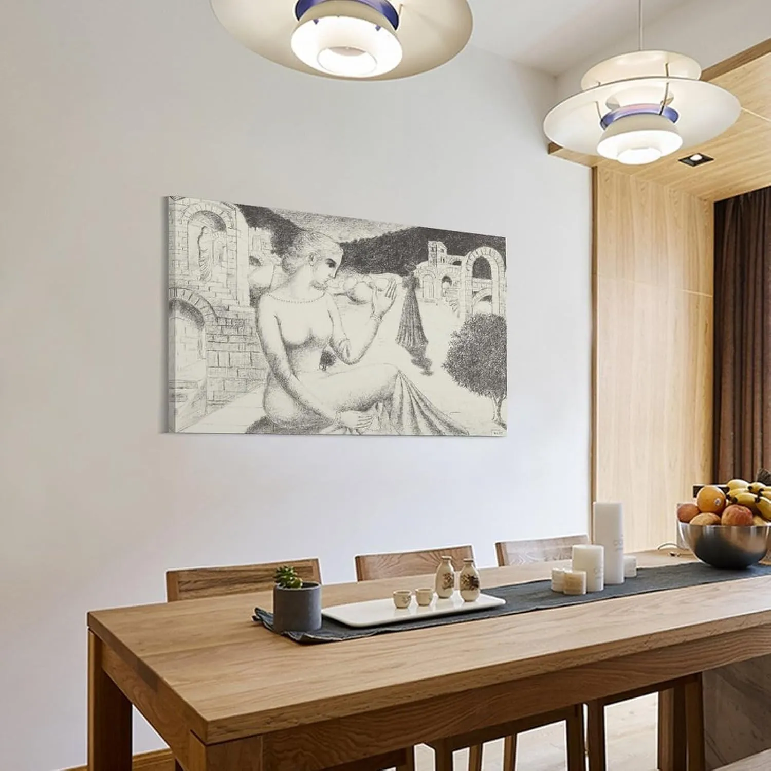 Paul Delvaux Posters Print PAiOLIVE Wall Art Picture Painting Poster Canvas Print Posters Artworks Bedroom Living Room Decor 12x18inch(30x45cm)