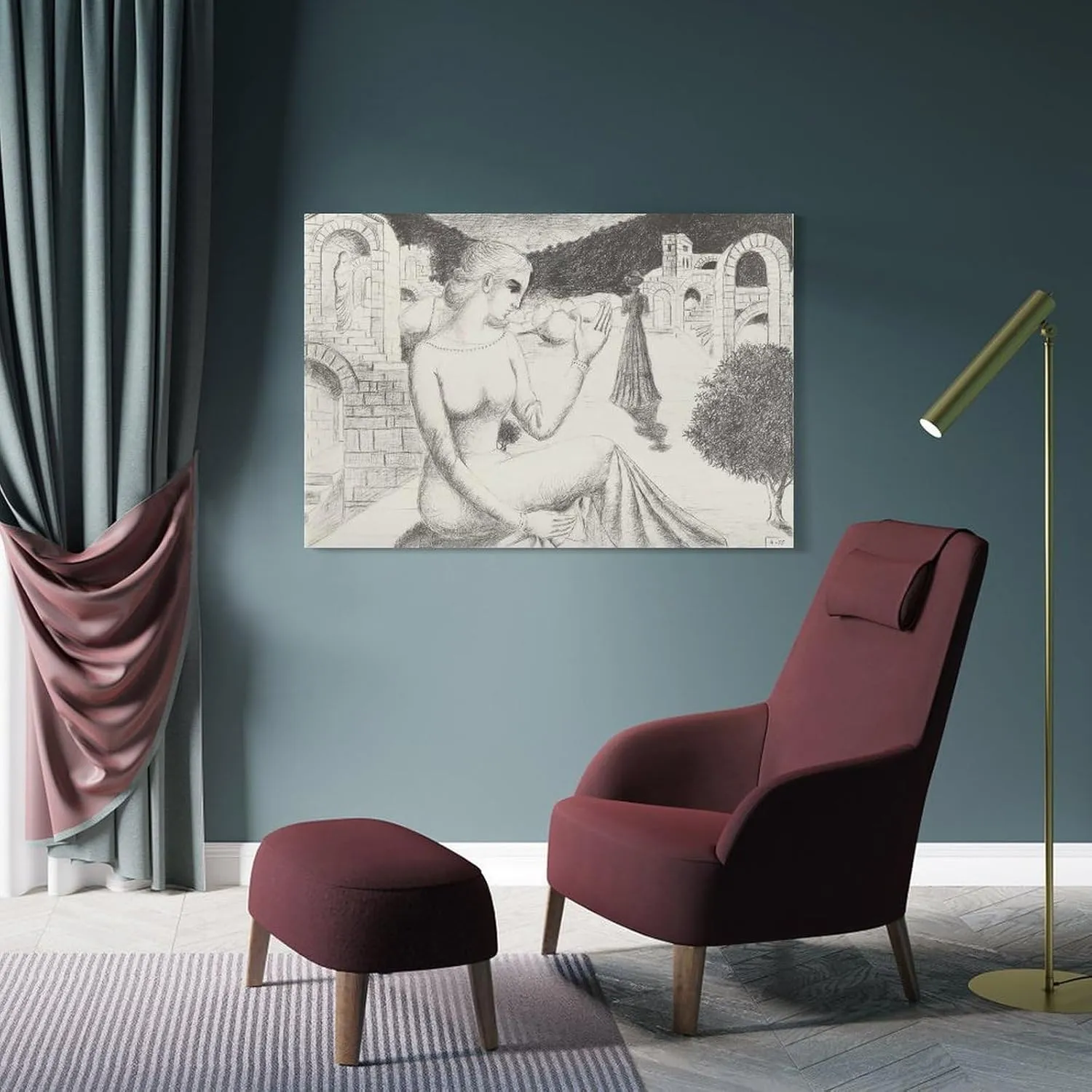 Paul Delvaux Posters Print PAiOLIVE Wall Art Picture Painting Poster Canvas Print Posters Artworks Bedroom Living Room Decor 12x18inch(30x45cm)