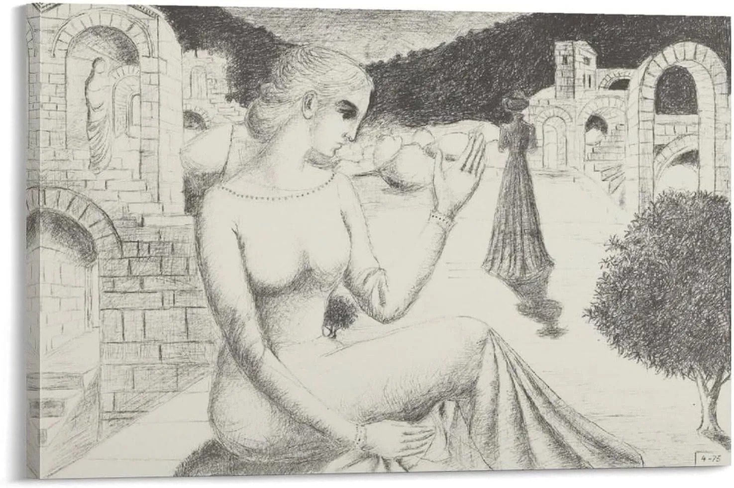 Paul Delvaux Posters Print PAiOLIVE Wall Art Picture Painting Poster Canvas Print Posters Artworks Bedroom Living Room Decor 12x18inch(30x45cm)