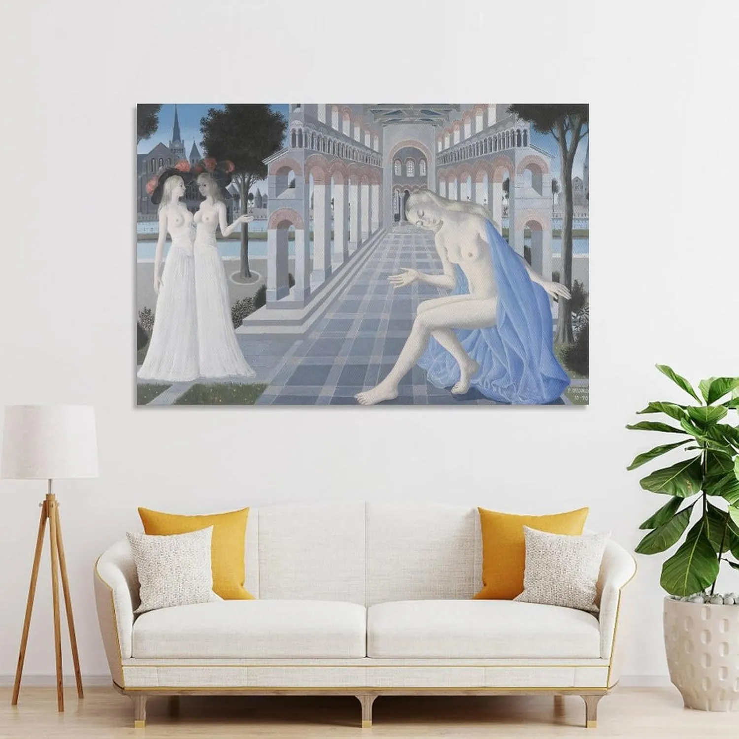 Paul Delvaux Posters Print Serenity Artworks Canvas Poster Room Aesthetic Wall Art Prints Home Modern Decor Gifts Framed-unframed 16x24inch(40x60cm)