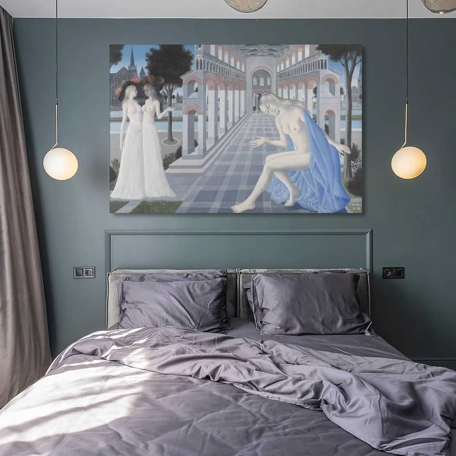 Paul Delvaux Posters Print Serenity Artworks Canvas Poster Room Aesthetic Wall Art Prints Home Modern Decor Gifts Framed-unframed 16x24inch(40x60cm)