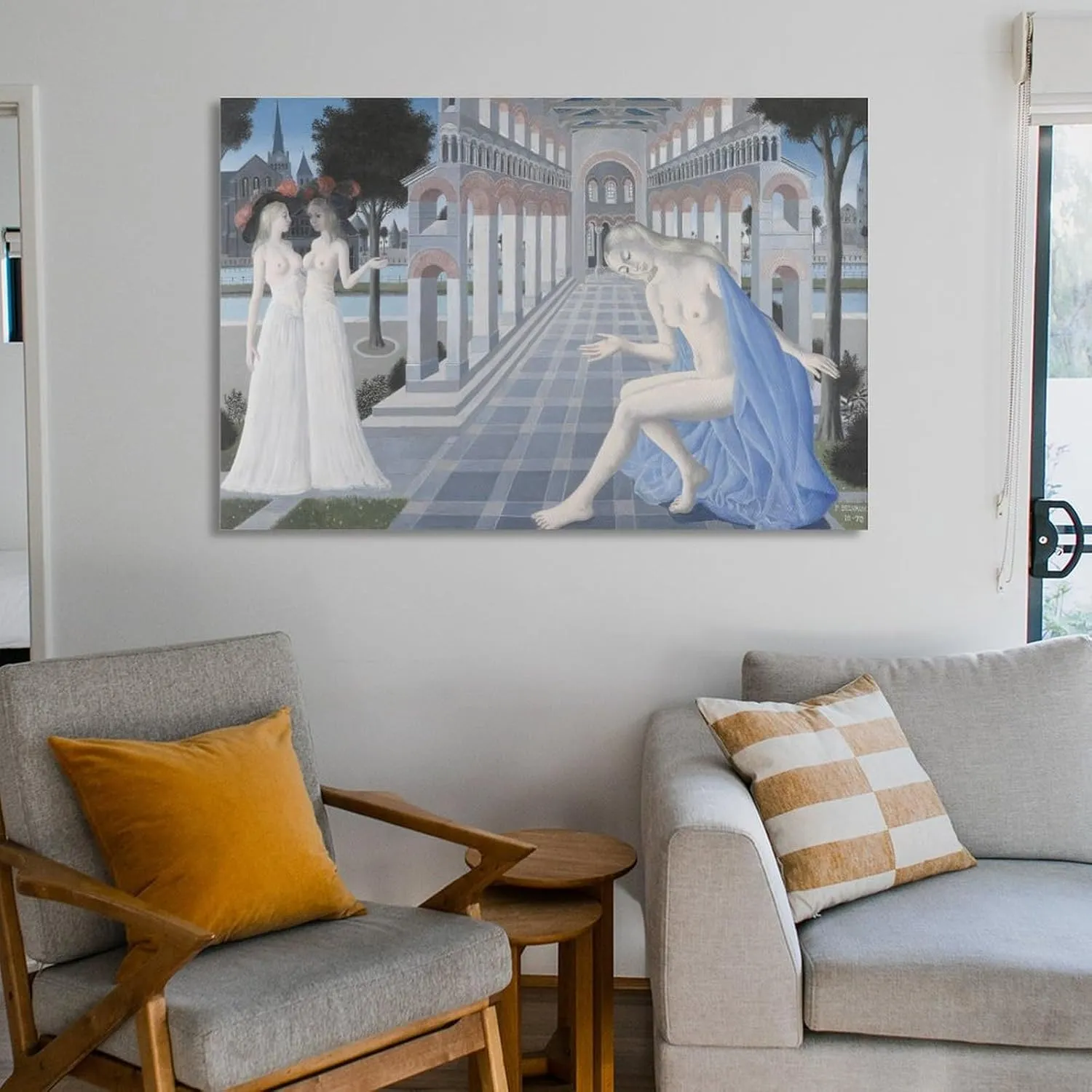 Paul Delvaux Posters Print Serenity Artworks Canvas Poster Room Aesthetic Wall Art Prints Home Modern Decor Gifts Framed-unframed 16x24inch(40x60cm)