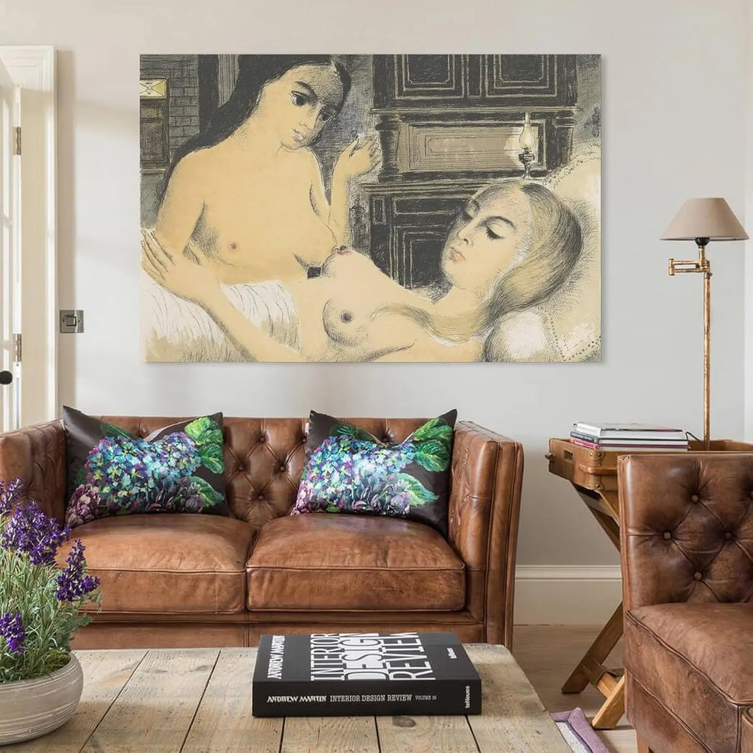 Paul Delvaux Posters Print SLEEP Wall Art Picture Painting Poster Canvas Print Posters Artworks Bedroom Living Room Decor 16x24inch(40x60cm)