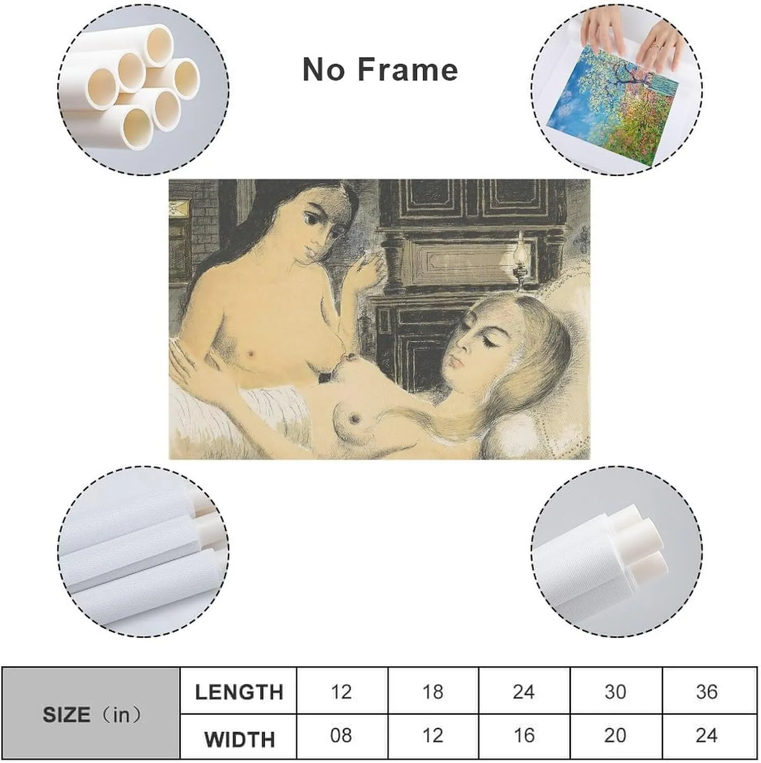 Paul Delvaux Posters Print SLEEP Wall Art Picture Painting Poster Canvas Print Posters Artworks Bedroom Living Room Decor 16x24inch(40x60cm)