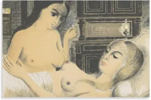 Paul Delvaux Posters Print SLEEP Wall Art Picture Painting Poster Canvas Print Posters Artworks Bedroom Living Room Decor 16x24inch(40x60cm)