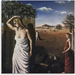 Paul Delvaux Posters Print The Summer Art Poster Canvas Painting Decor Wall Print Photo Gifts Home Modern Decorative Posters Framed/Unframed 16x16inch(40x40cm)
