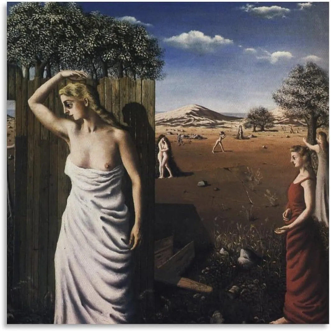 Paul Delvaux Posters Print The Summer Art Poster Canvas Painting Decor Wall Print Photo Gifts Home Modern Decorative Posters Framed/Unframed 16x16inch(40x40cm)