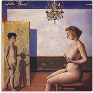 Paul Delvaux Posters Print The Tour Wall Art Poster Gifts Bedroom Prints Home Decor Hanging Picture Canvas Painting Posters 16x16inch(40x40cm)