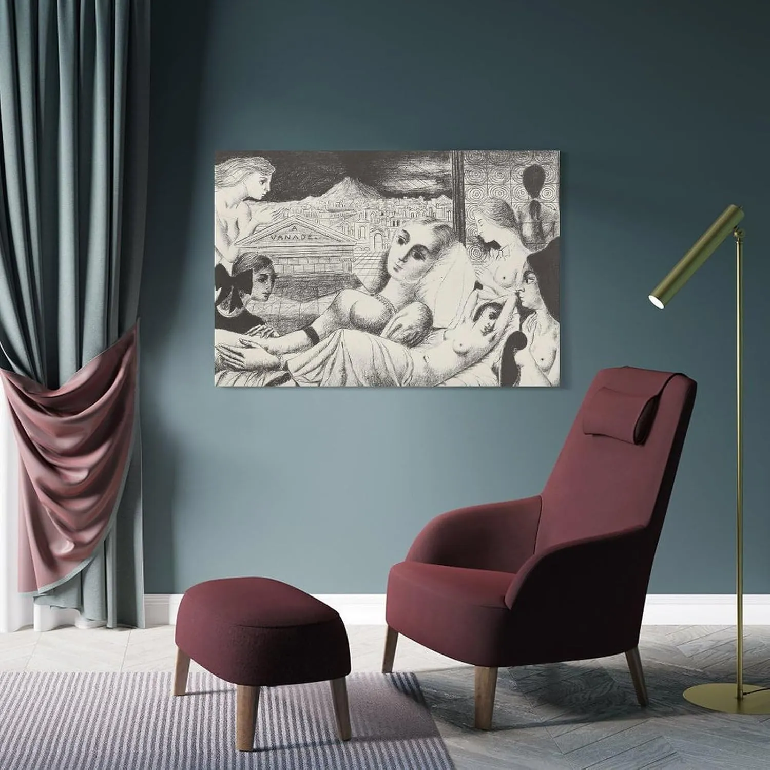 Paul Delvaux Posters Print VANADé Print Photo Art Painting Canvas Poster Home Decorative Bedroom Modern Decor Posters Gifts 12x18inch(30x45cm)