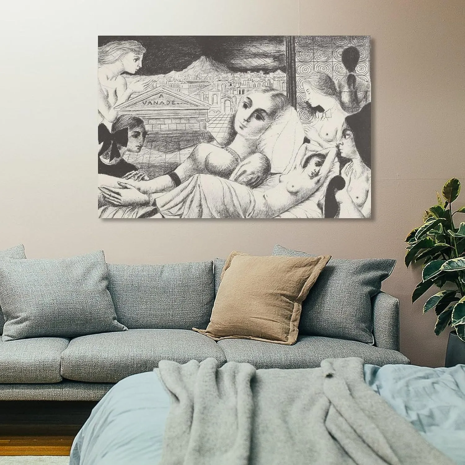 Paul Delvaux Posters Print VANADé Print Photo Art Painting Canvas Poster Home Decorative Bedroom Modern Decor Posters Gifts 12x18inch(30x45cm)