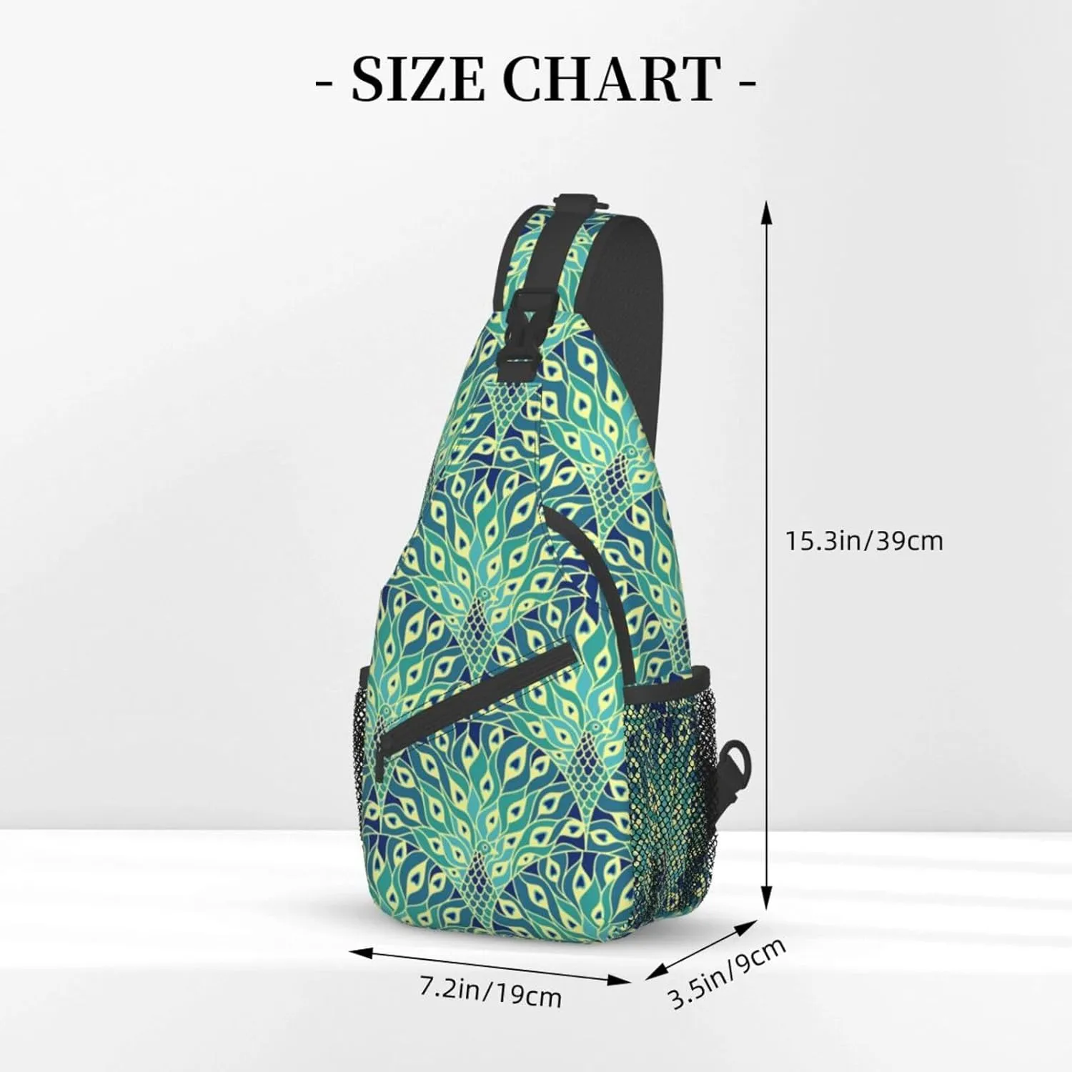 Peacock Crossbody Bag Women Shoulder Bag Backpack Cute Sling Bag Chest Casual Daypack Feather Bag Outdoor