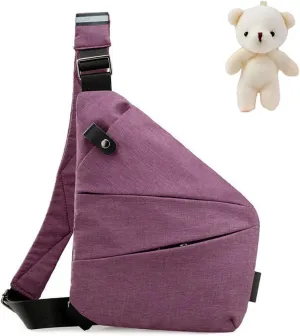 Peak Carry Slim Bag, Anti Theft Travel Bag, Sling Crossbody Bag for Women, Purple, 12 x 9 x 0.7 inches