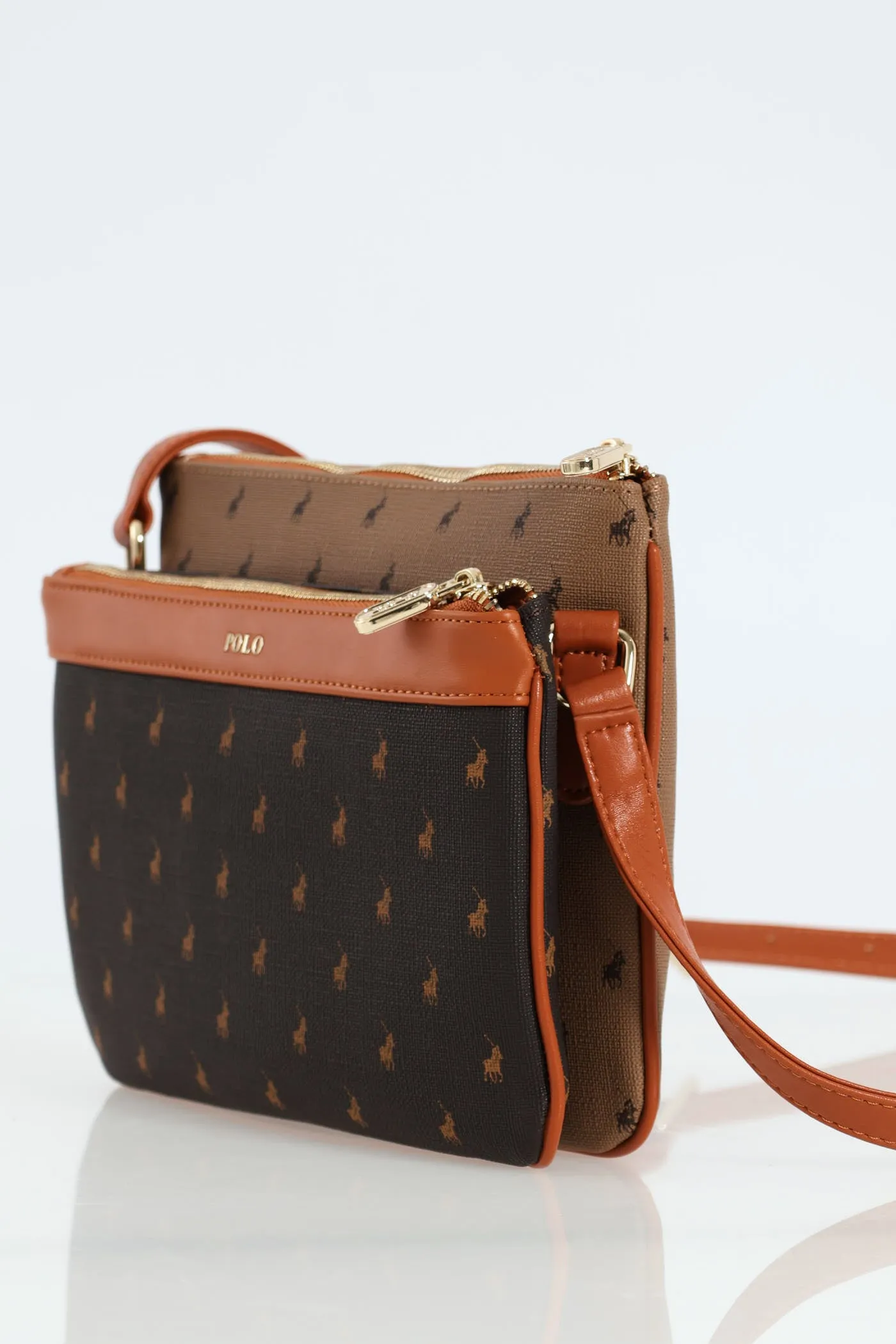 Peninsula Double Pocket Sling Bag - Tan