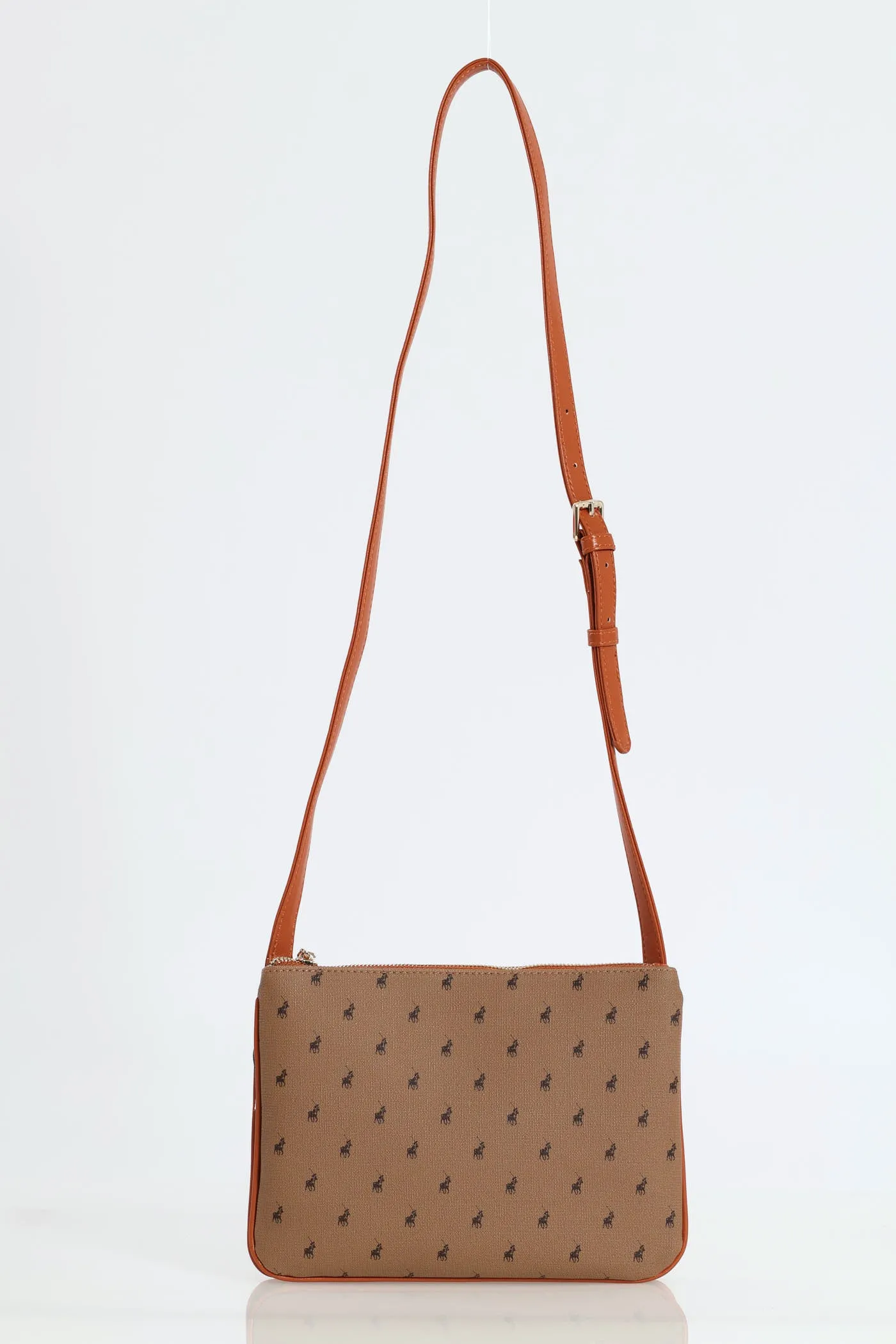 Peninsula Double Pocket Sling Bag - Tan